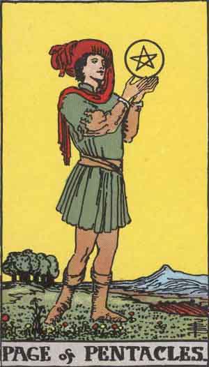 page of pentacles card message