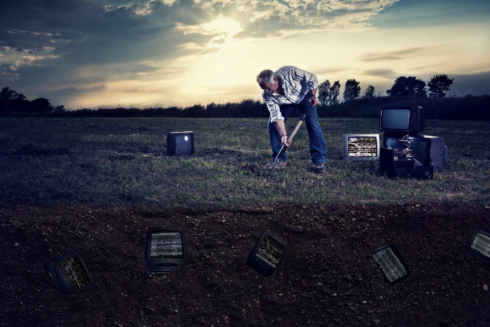 man digging a hole