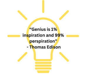 Genius is 1% inspiration and 99% perspiration