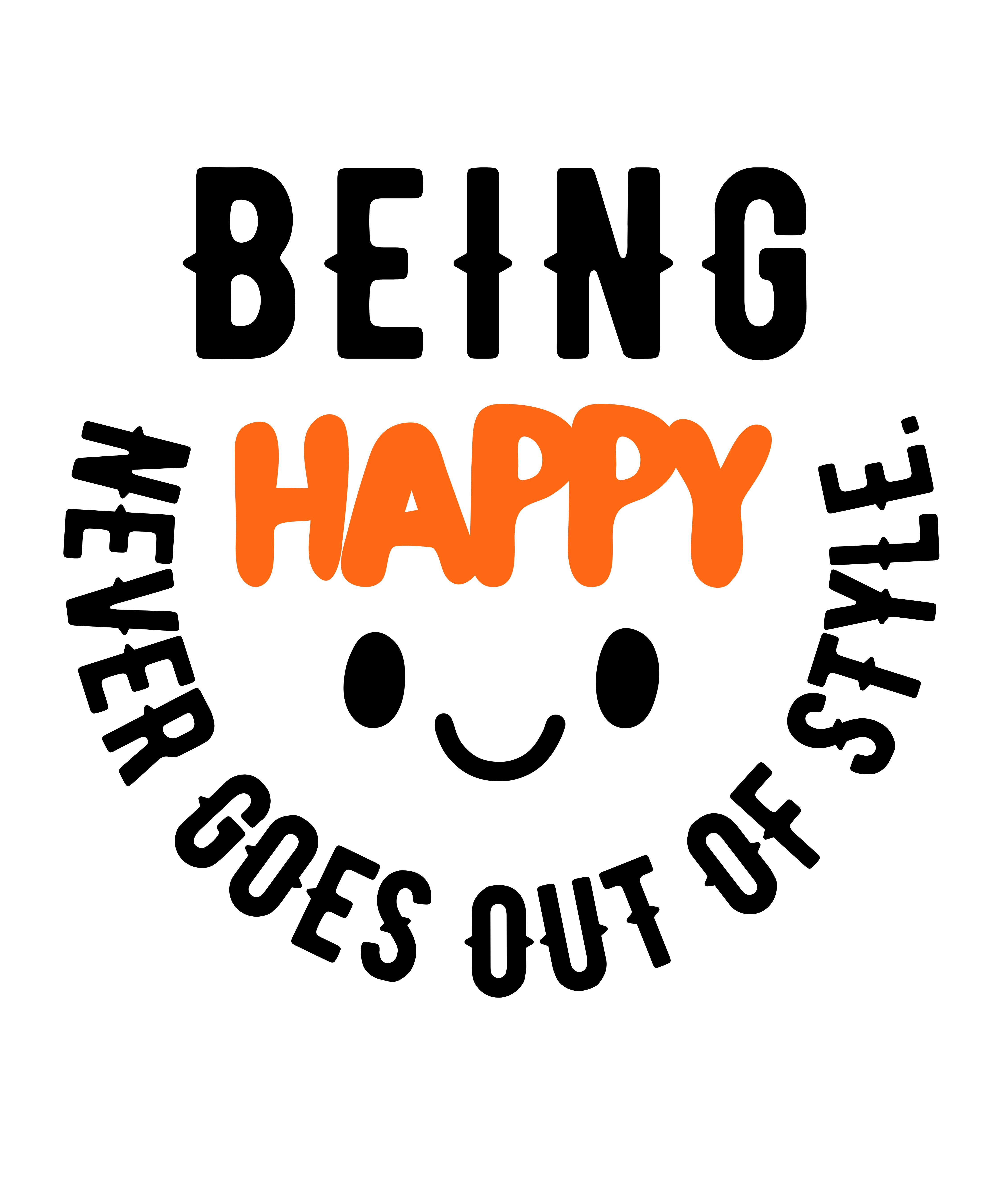 being happy never goes out of style